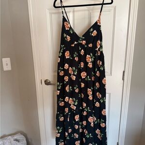 Old Navy Black Floral Maxi Dress